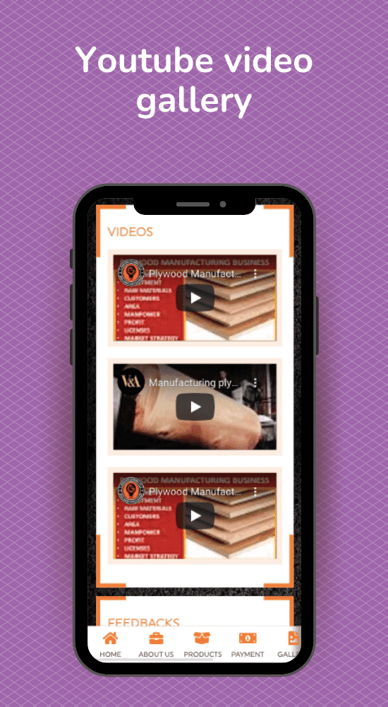 Linkconnect Digital business card feature - Youtube Video Gallery