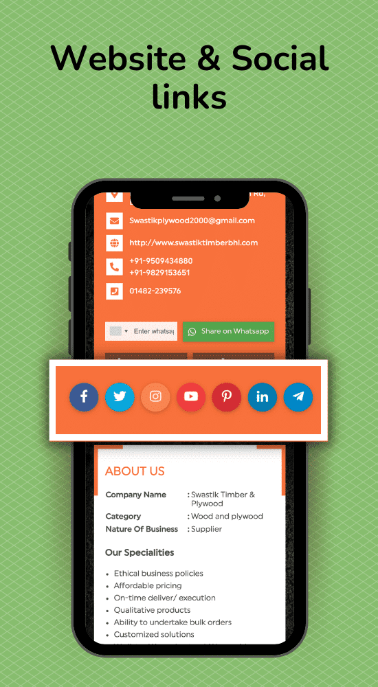 Linkconnect Digital business card feature - Add Whatsapp And Social Links