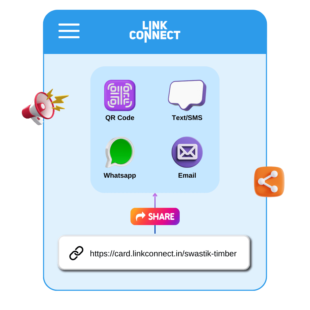 How it works - Step-3 - Share And Network Your Digial Business Card