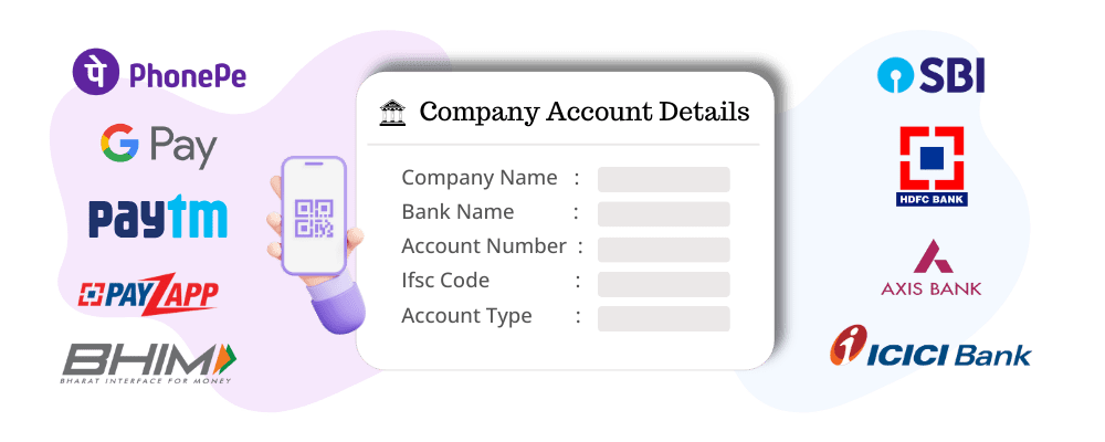 Linkconnect Digital business card feature - Add Account Details And Payment Provider Details like PhonePe, Gpay, Paytm