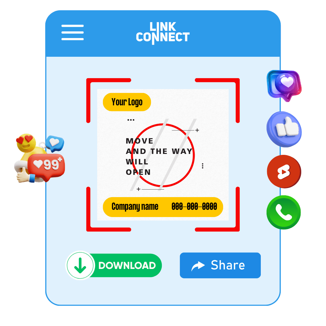 How it works - Step-3 - Download & share high-quality posters or videos