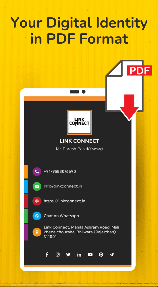 Linkconnect PDF id card feature - Digital identity in Pdf Format
