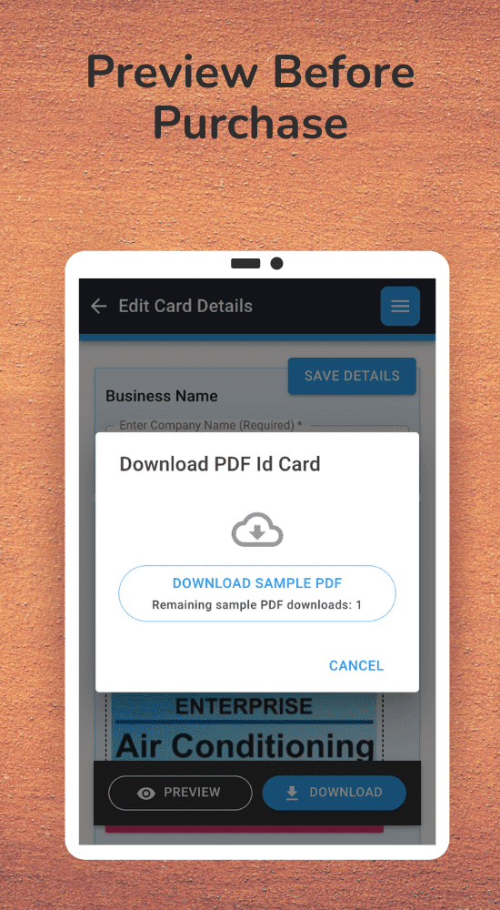 Linkconnect PDF id card feature - Preview Before Purchase