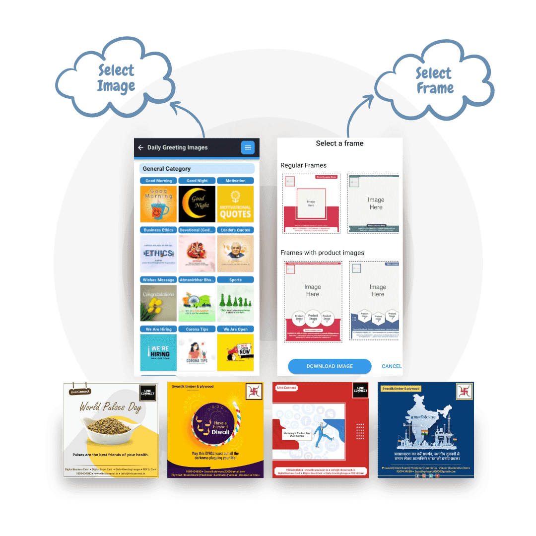 Create social media, business, festival, & promotional Posts & videos with Linkconnect